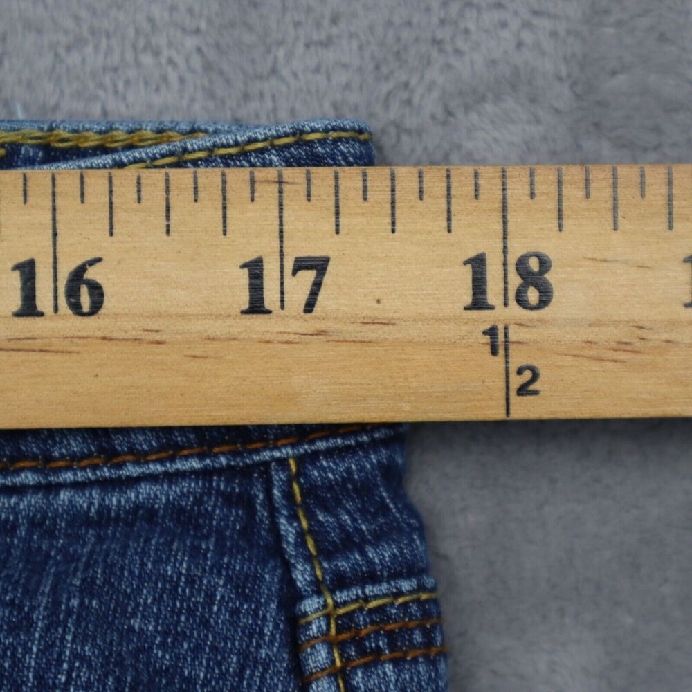Rocawear Jeans Pants Womens 13 Blue Faded 5 Pocket Bootcut Button Zip Denim - Picture 4 of 16